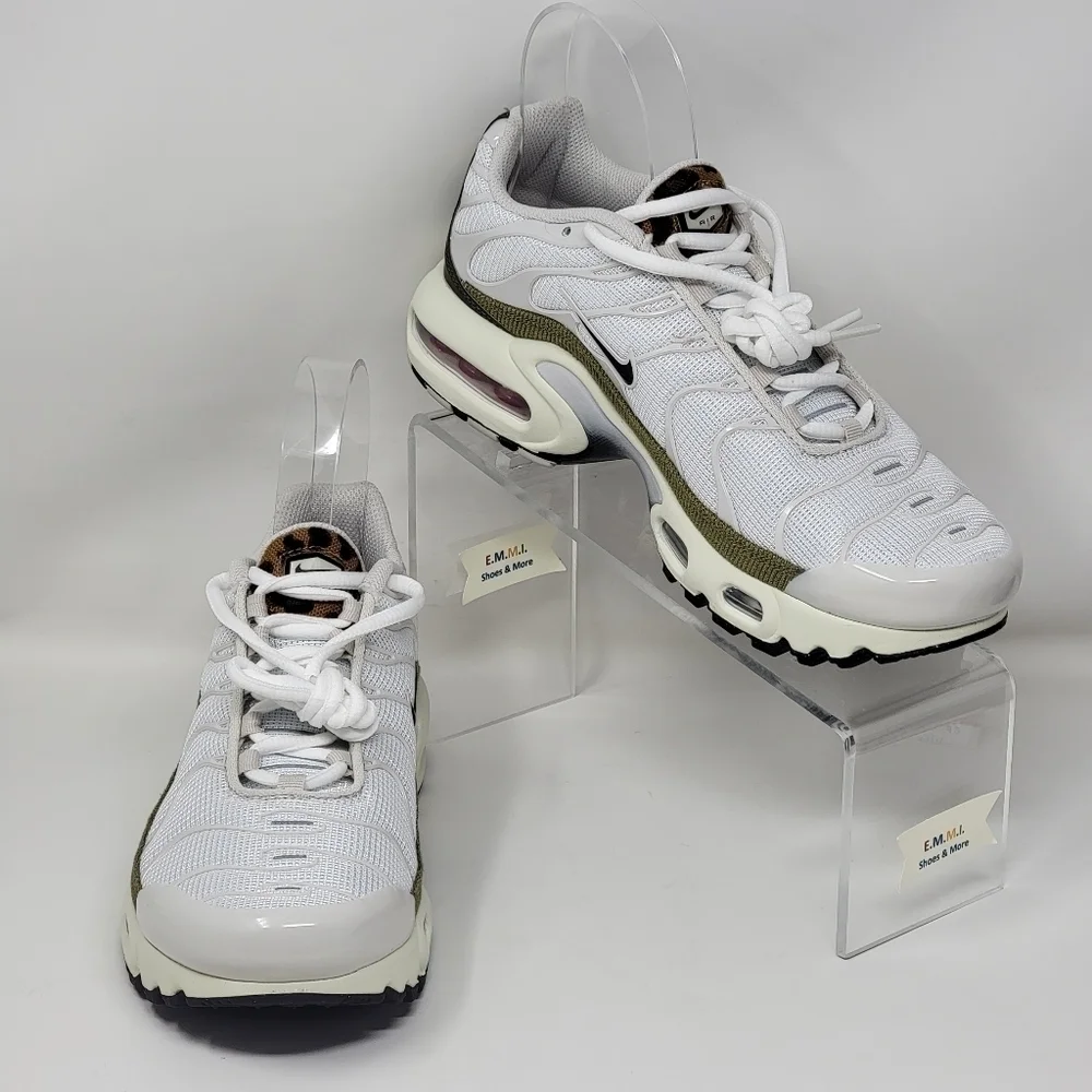 Nike Air Max Plus GS Leopard White Olive DX9283-100 Youth Sz 5Y=Wmn Sz 6.5 New